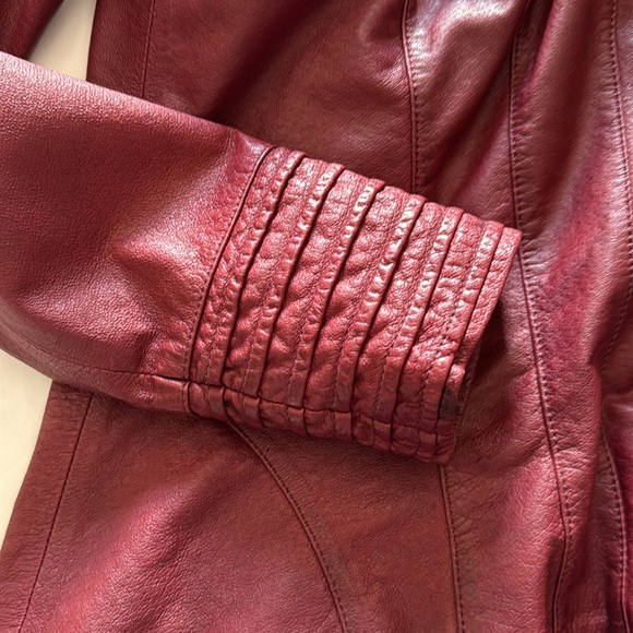 Red leather Daniel short jacket - Picture 6 of 10